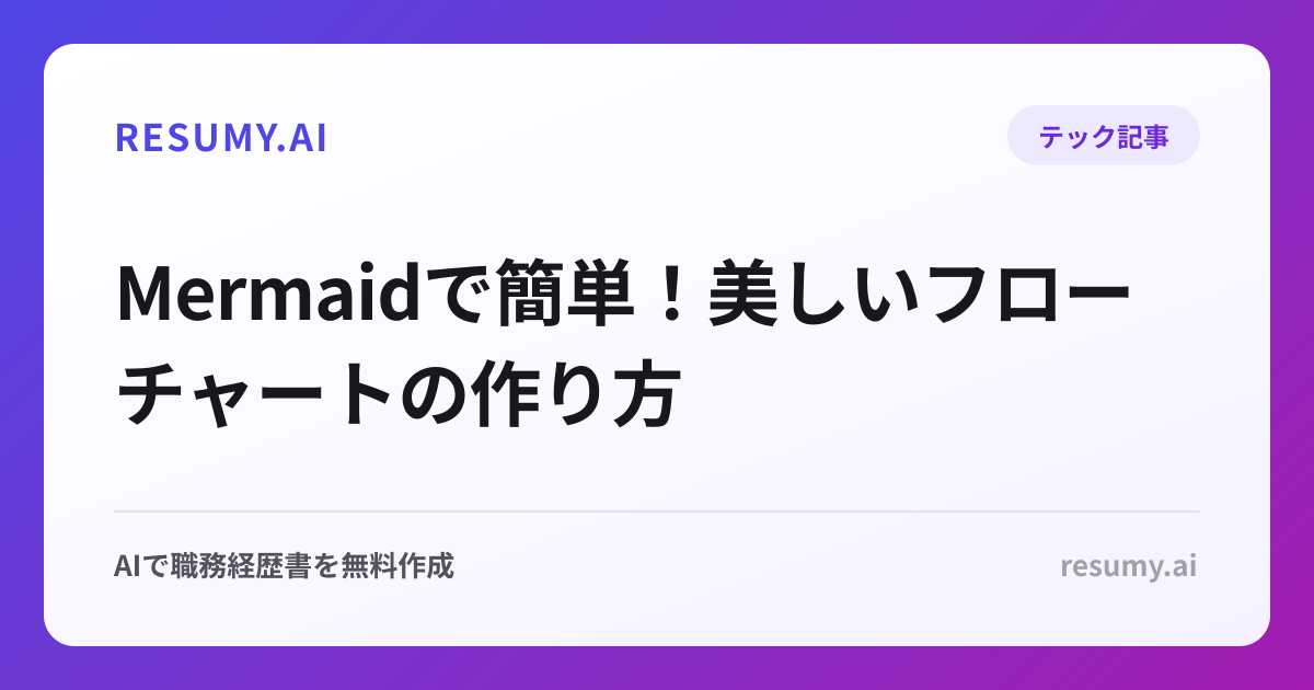 Mermaidで簡単！美しいフローチャートの作り方